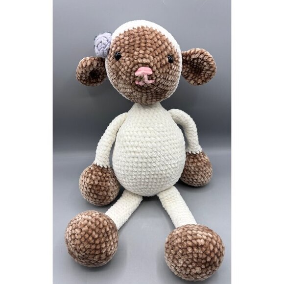 Handmade Plush Crochet Amigurumi Lamb Spring Easter Kids Toy Decor - Picture 1 of 6